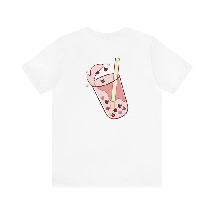 Exclusive Cute Cat Boba Soft Cotton Jersey Short Sleeve Unisex Tee T-shirt - Accessoriesforever