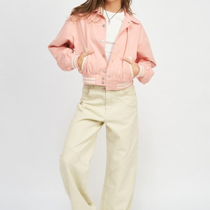 Classic Causal Stylish Fashion Outwear Collared Bomber Jacket - Accessoriesforever