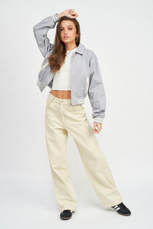Classic Causal Stylish Fashion Outwear Collared Bomber Jacket - Accessoriesforever
