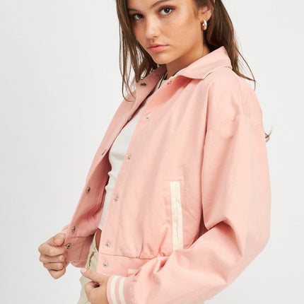 Classic Causal Stylish Fashion Outwear Collared Bomber Jacket - Accessoriesforever