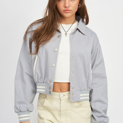 Classic Causal Stylish Fashion Outwear Collared Bomber Jacket - Accessoriesforever