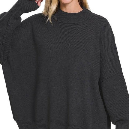 Modern Comfortable Fashion Side Slit Oversized Sweater - Accessoriesforever
