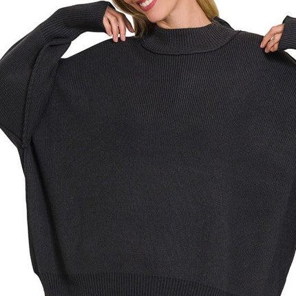 Modern Comfortable Fashion Side Slit Oversized Sweater - Accessoriesforever
