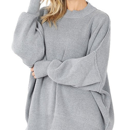 Modern Comfortable Fashion Side Slit Oversized Sweater - Accessoriesforever