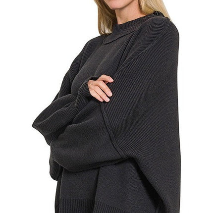 Modern Comfortable Fashion Side Slit Oversized Sweater - Accessoriesforever