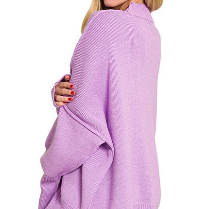 Modern Comfortable Fashion Side Slit Oversized Sweater - Accessoriesforever