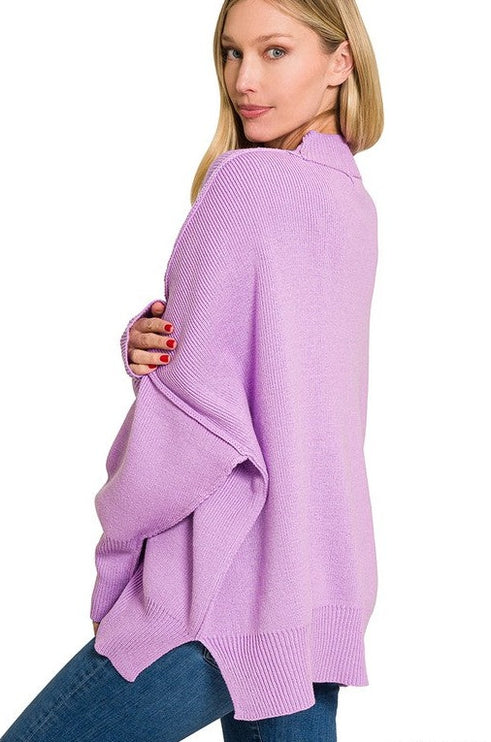 Modern Comfortable Fashion Side Slit Oversized Sweater - Accessoriesforever