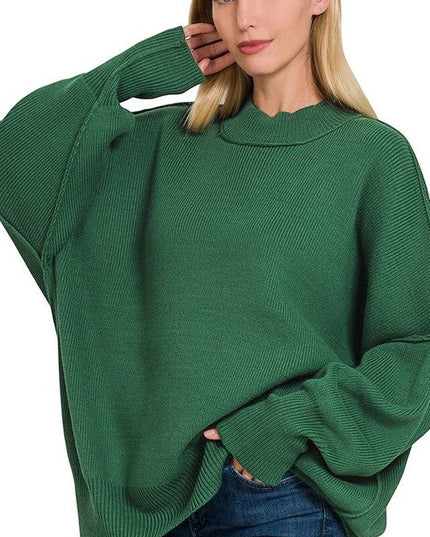 Modern Comfortable Fashion Side Slit Oversized Sweater