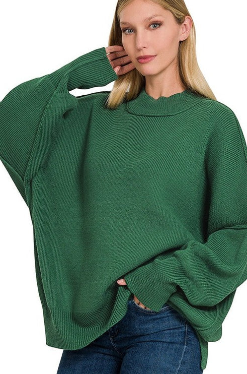 Modern Comfortable Fashion Side Slit Oversized Sweater