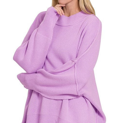 Modern Comfortable Fashion Side Slit Oversized Sweater - Accessoriesforever
