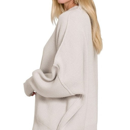 Modern Comfortable Fashion Side Slit Oversized Sweater - Accessoriesforever