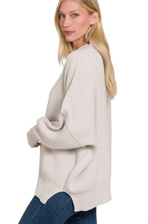 Modern Comfortable Fashion Side Slit Oversized Sweater - Accessoriesforever