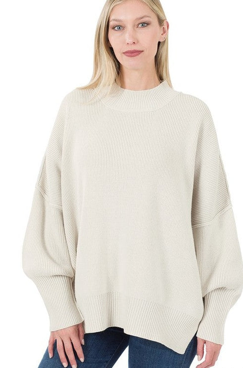 Modern Comfortable Fashion Side Slit Oversized Sweater - Accessoriesforever