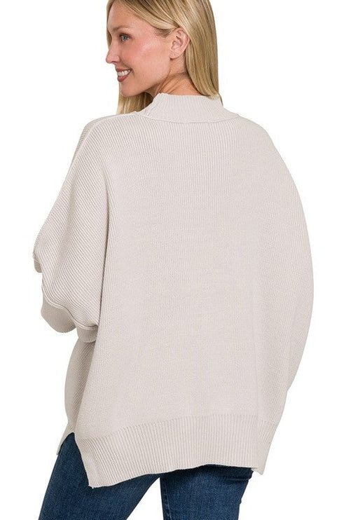 Modern Comfortable Fashion Side Slit Oversized Sweater