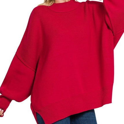 Modern Comfortable Fashion Side Slit Oversized Sweater - Accessoriesforever