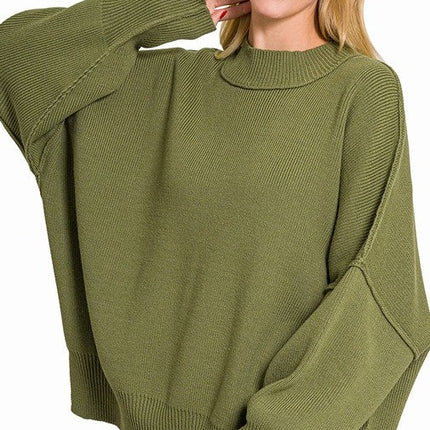 Modern Comfortable Fashion Side Slit Oversized Sweater - Accessoriesforever