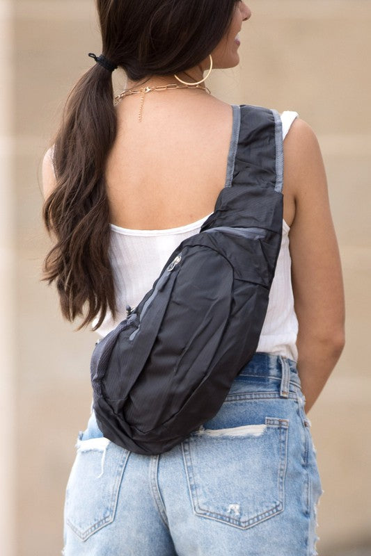 Casual Simple Easy Nylon Packable Sling Bag