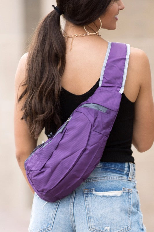 Casual Simple Easy Nylon Packable Sling Bag