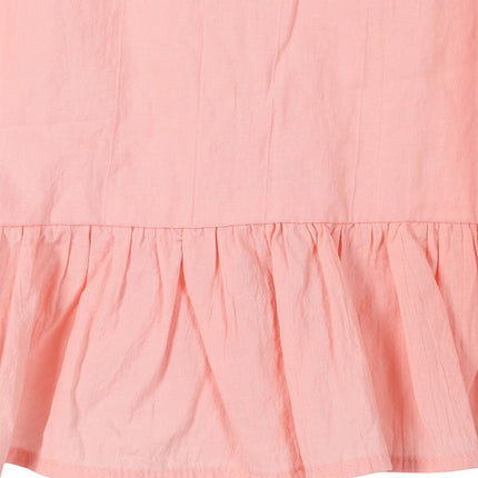 Cute Stylish Open Back Tie Ruffled Trim Flare Fashion Top Pink - Accessoriesforever
