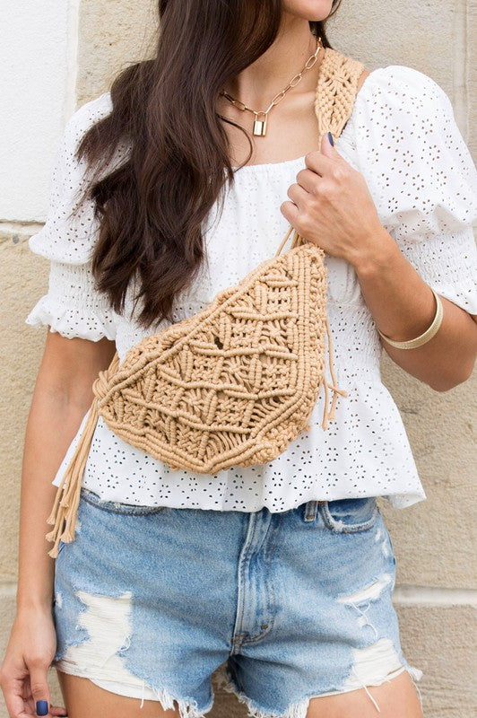 Beautiful Stylish Macrame Design Fashion Sling Bag
