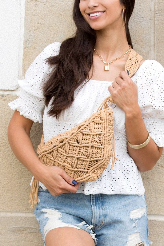 Beautiful Stylish Macrame Design Fashion Sling Bag