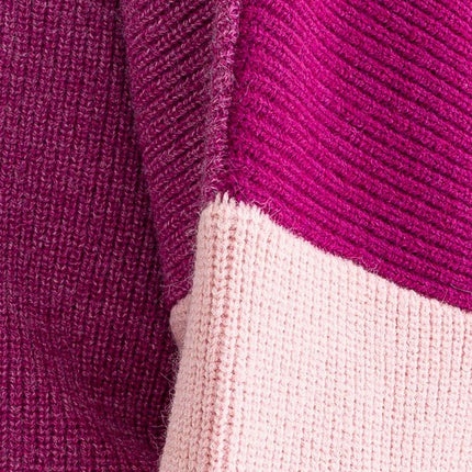 Stylish Comfy Color Block Long Sleeve Oversized Sweater