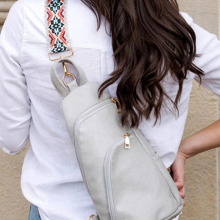 Chic Modern Patterned Strap Fashion Vegan Leather Sling Bag - Accessoriesforever