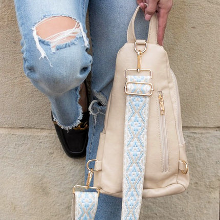 Chic Modern Patterned Strap Fashion Vegan Leather Sling Bag - Accessoriesforever