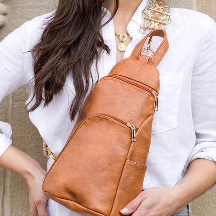 Chic Modern Patterned Strap Fashion Vegan Leather Sling Bag - Accessoriesforever