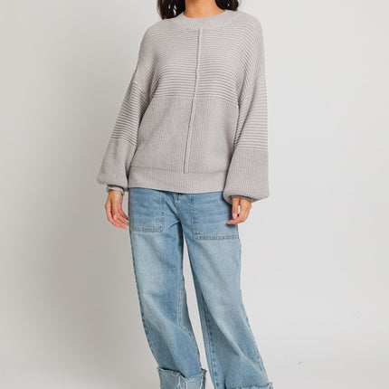 Classic Cozy Ribbed Knitted Long Sleeve Top Sweater