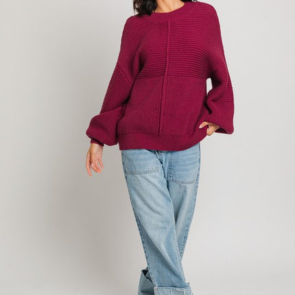 Classic Cozy Ribbed Knitted Long Sleeve Top Sweater