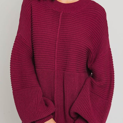 Classic Cozy Ribbed Knitted Long Sleeve Top Sweater