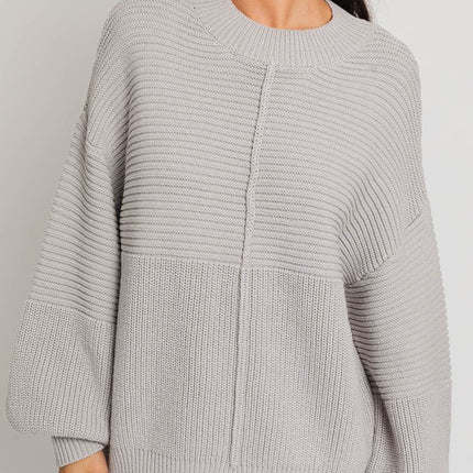 Classic Cozy Ribbed Knitted Long Sleeve Top Sweater