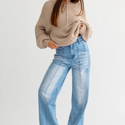 Classic Cozy Ribbed Knitted Long Sleeve Top Sweater