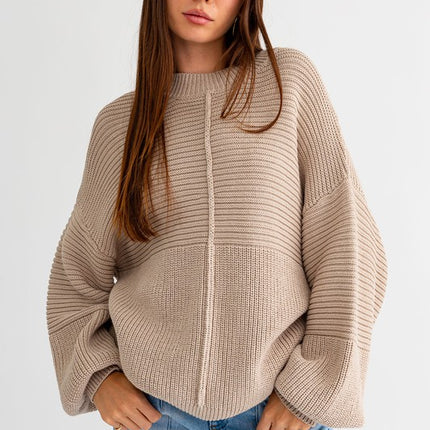 Classic Cozy Ribbed Knitted Long Sleeve Top Sweater