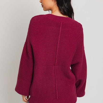 Classic Cozy Ribbed Knitted Long Sleeve Top Sweater