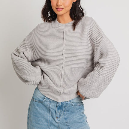 Classic Cozy Ribbed Knitted Long Sleeve Top Sweater