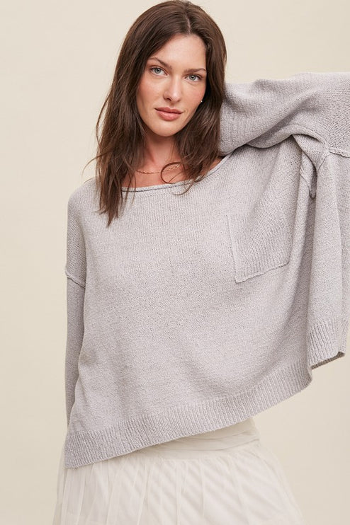 Adorable Light Weight Wide Neck Crop Pullover Knit Sweater - Accessoriesforever