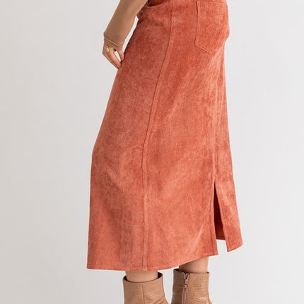 Chic Casual Stylish Fashion Cord Maxi Skirt