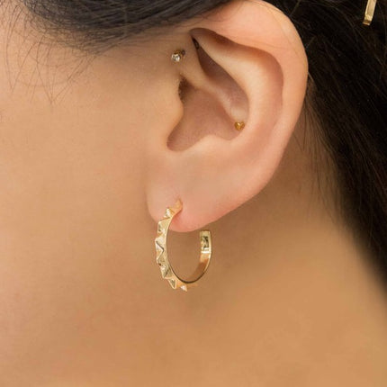 Edgy Spiked Fashion Dangle Hoop Earrings - Accessoriesforever