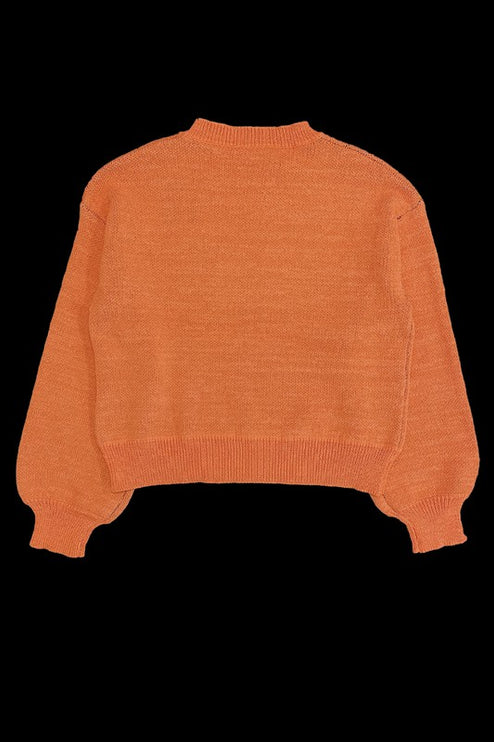 Cozy Knit Winky Face Pumpkin Halloween Fashion Sweater - Accessoriesforever