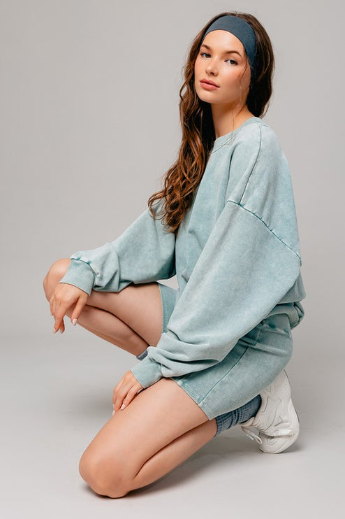 Casual Comfy Washed Oversized Pullover Sweatshirt