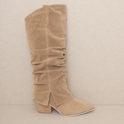 Stylish Edgy Fold Over Slit Jean Fashion Shoes Boots - Accessoriesforever