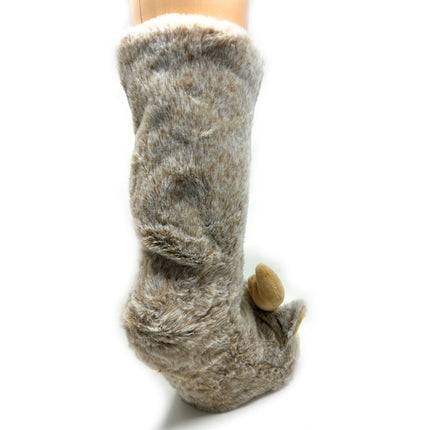 Moose Up Cozy Warm Women's Plush Animal Slipper Socks