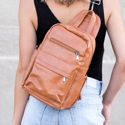 Versatile Leather Fashion Convertible Backpack Sling Bag