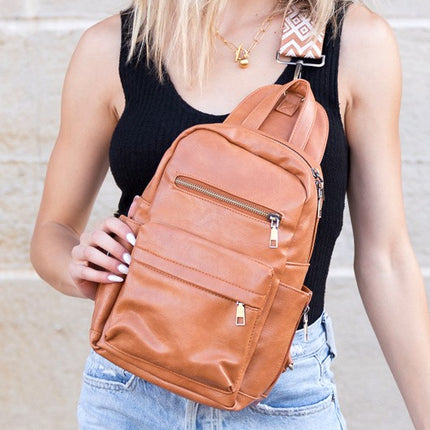Versatile Leather Fashion Convertible Backpack Sling Bag