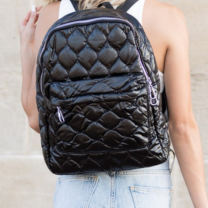 Chic Stylish Fashion Metallic Puffer Backpack - Accessoriesforever
