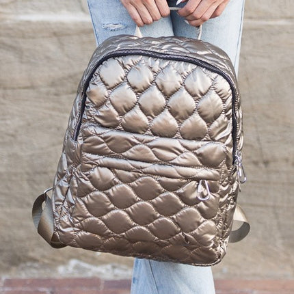 Chic Stylish Fashion Metallic Puffer Backpack - Accessoriesforever