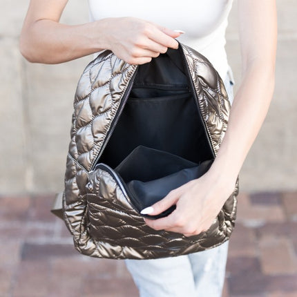 Chic Stylish Fashion Metallic Puffer Backpack - Accessoriesforever
