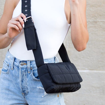 Simple Classic Quilted Puffer Design Foldover Crossbody Bag - Accessoriesforever